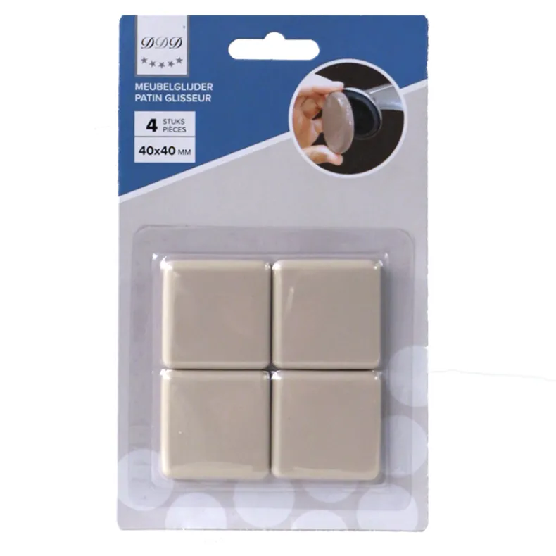 meubelglijder 40x40 mm beige 4 stuks