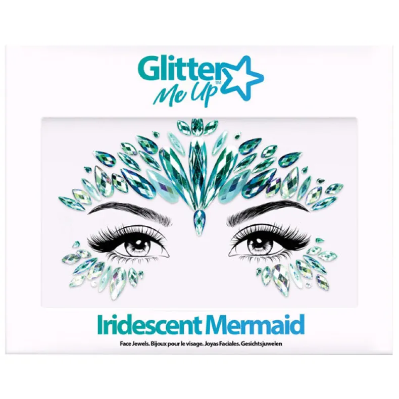 Gezicht Juwelen Steentjes Mermaid - Meerkleurig