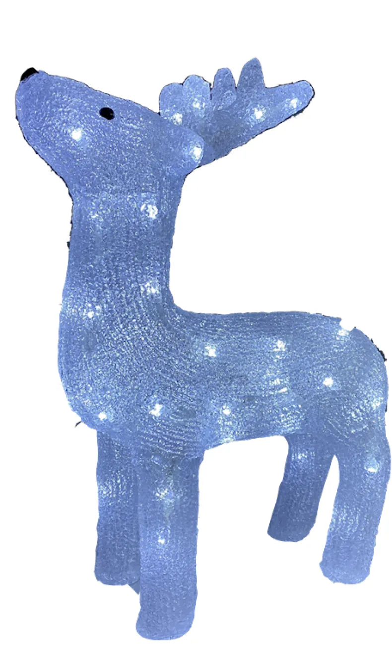 Rendier wit LED 49x13x36 cm