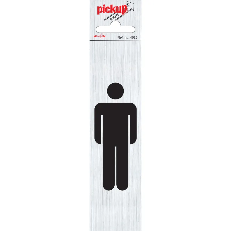 Pictogram heren staand aluminium 6,5 x 4,4 cm