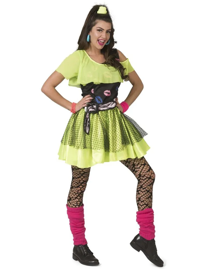 80ies Fluojurkje Kiss The Girl  - Maat 36/38