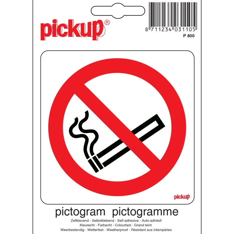 Pictogram verbod roken 10 x 10 cm