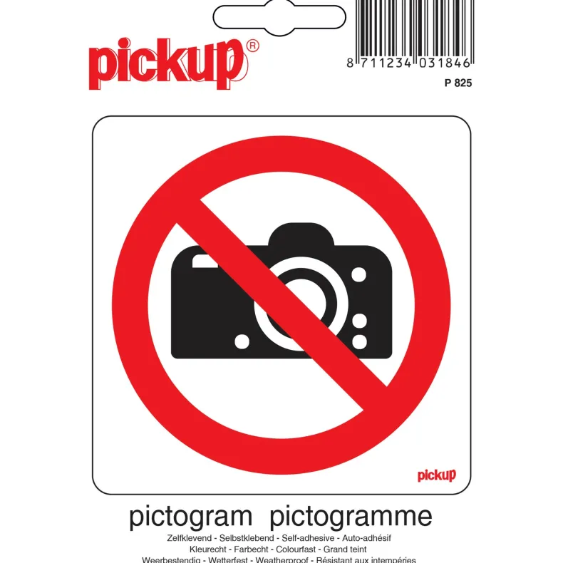 Pictogram verbod foto's 10 x 10 cm