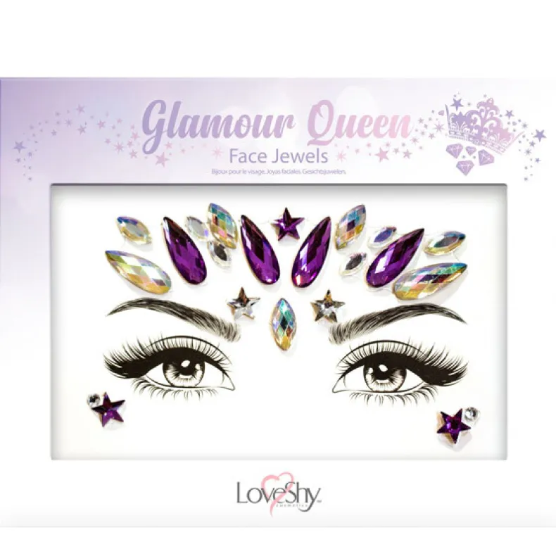 Gezicht Juwelen Steentjes Glamour Queen - Meerkleurig