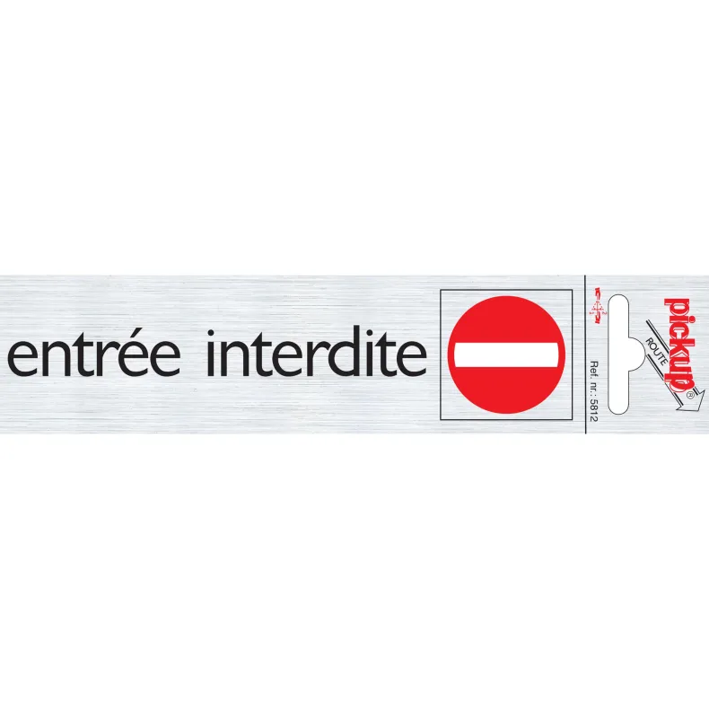 Pictogram entrée interdite aluminium 16,5 x 4,4 cm