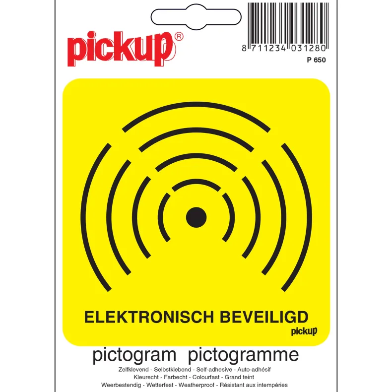 Pictogram elektrisch beveiligd 10 x 10 cm