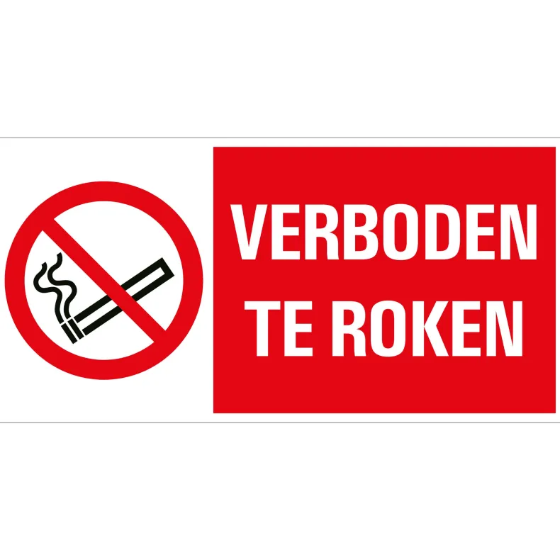 Pictogram verboden te roken 15 x 30 cm