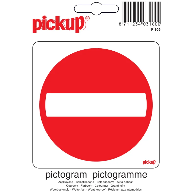 Pictogram verbod toegang 10 x 10 cm