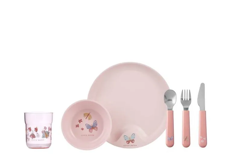 6 delig servies Flowers & Butterflies