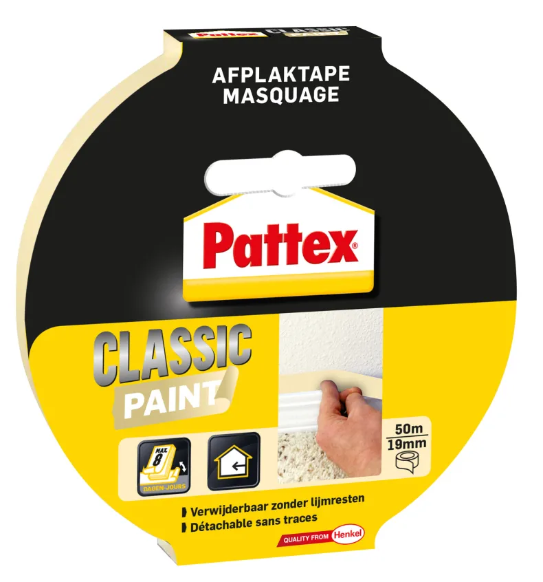 Afplaktape classic paint 50 m x 19 mm