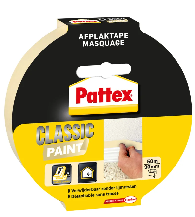 Afplaktape classic paint 50 m x 30 mm