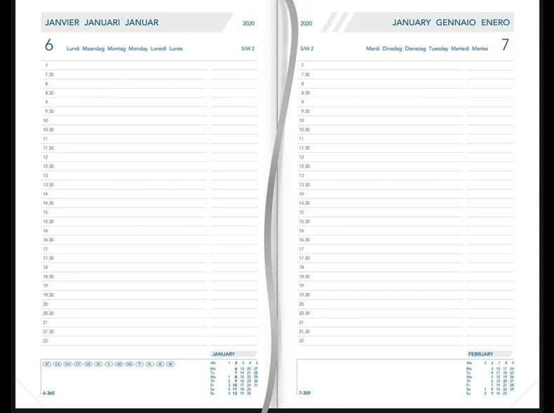 Agenda daily zwart 2022