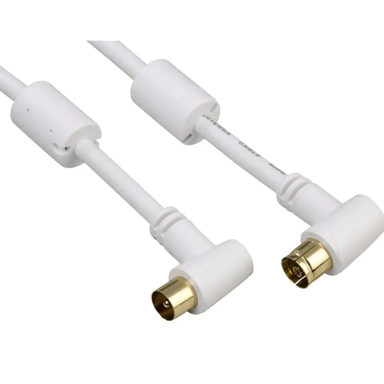Antennekabel coax 90° verguld 1,5 m 95 db 3 ster