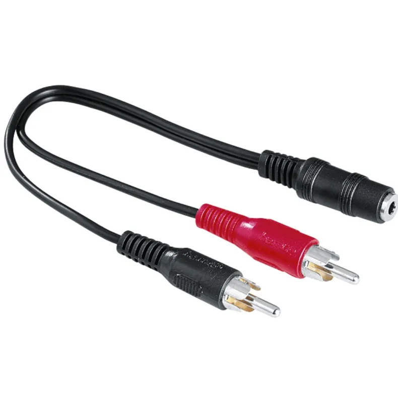Audio adapter 2 rca- jackkabel 3,5 F