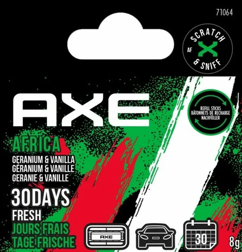 AXE Navulling Luchtverfrisser Alu Houder Africa - 2 stuks