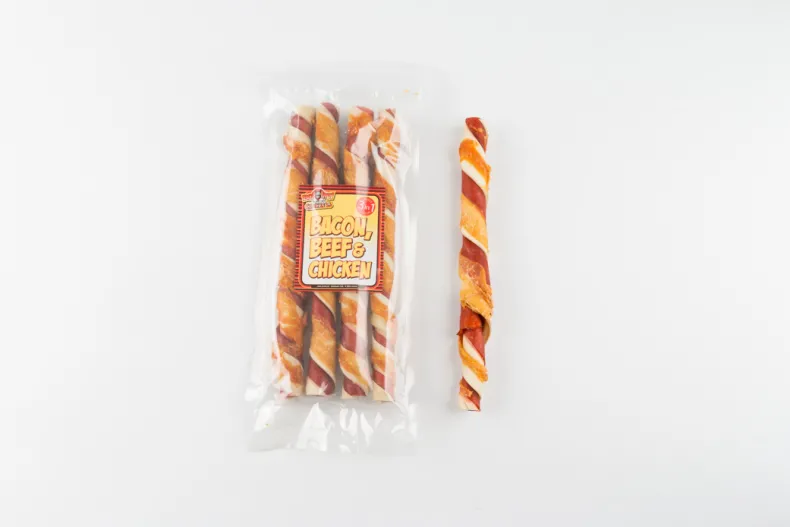 Bacon beef chicken roll 25 cm - 4 stuks