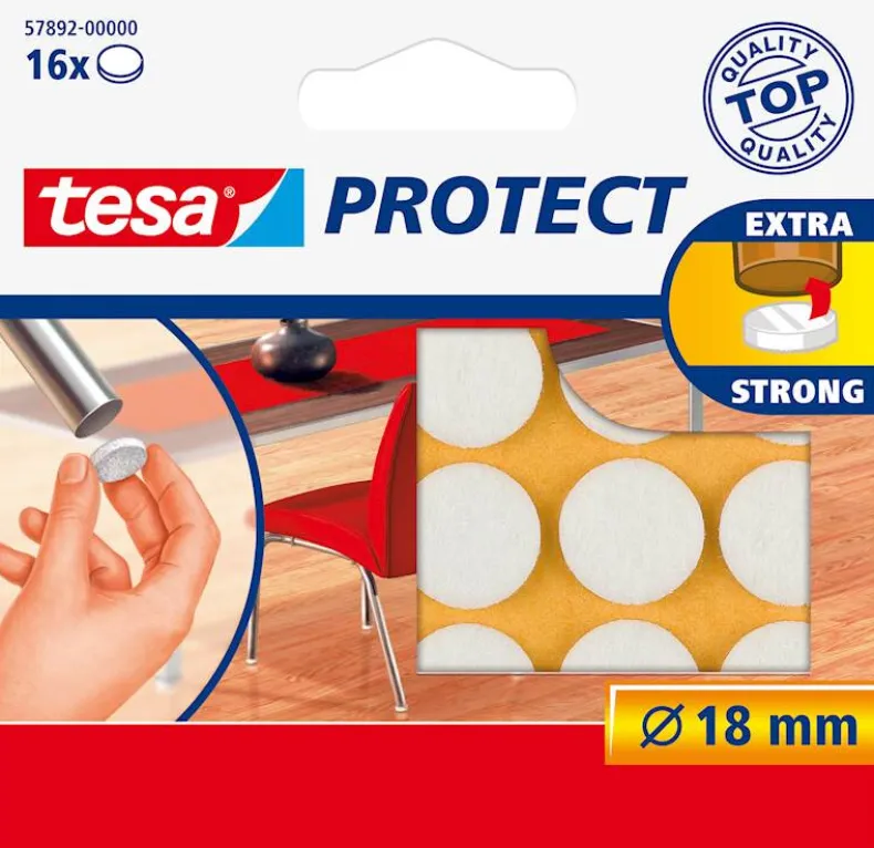 Beschermvilt rond Ø 18 mm wit