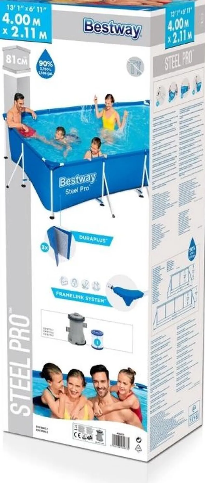 Bestway Steel Pro Frame Pool + filterpomp 400 x 211 x 81cm
