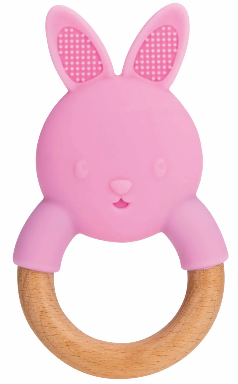 Bijtring konijn hout/silicone