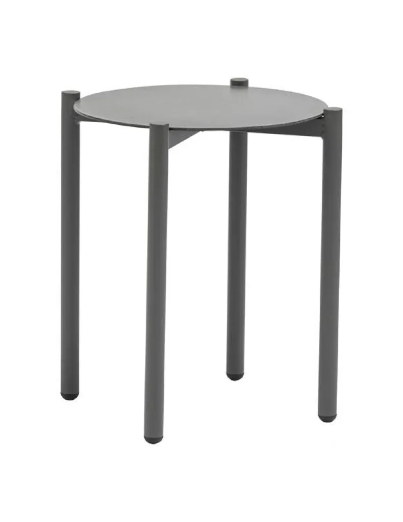 Bijzettafel rond Jolien - ?46xH50cm - Aluminium - Lichtgrijs