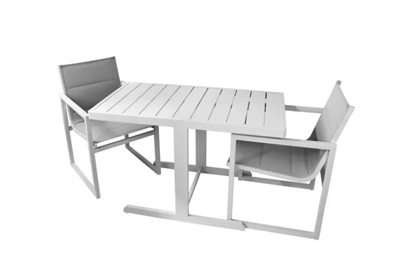 Bistroset Salou aluminium - wit