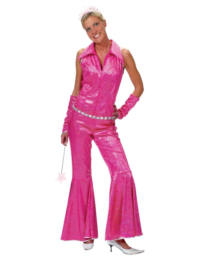 Disco Kostuum Roze Jumpsuit Groovy - Maat 44/46