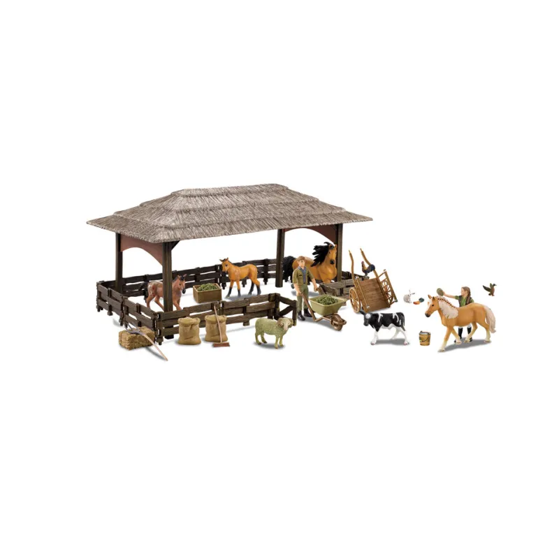 Boerderij met figuren