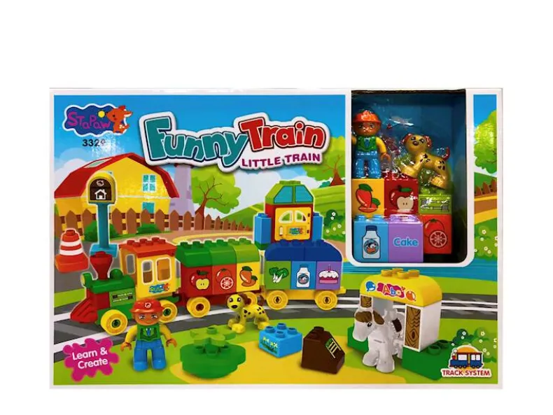 Bouwblokjes trein 56 stuks