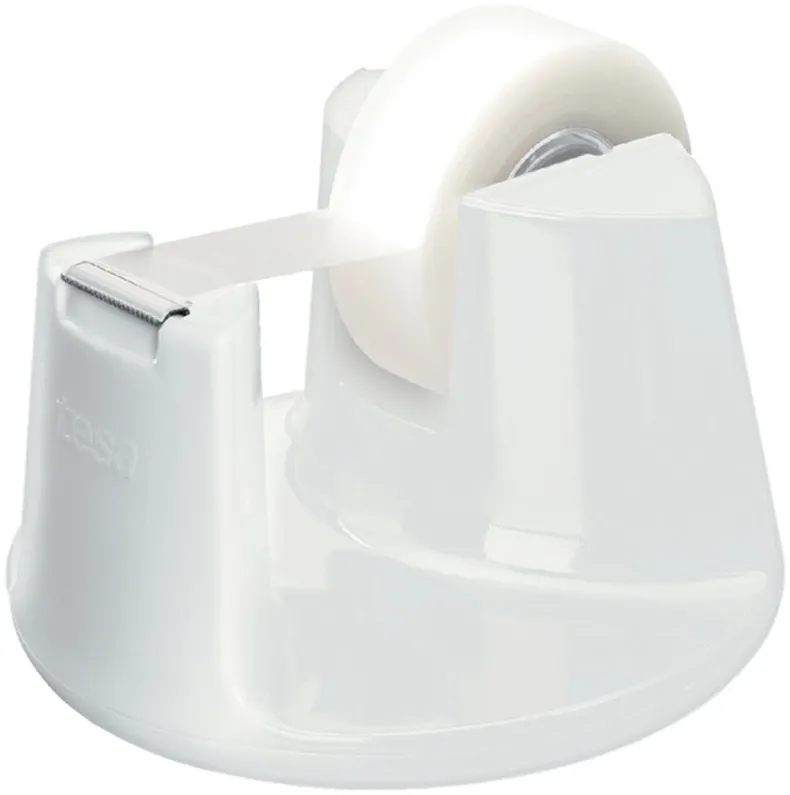 Bureaudispenser hoogglans wit + plakband Tesa invisible, 33 m x 19 mm