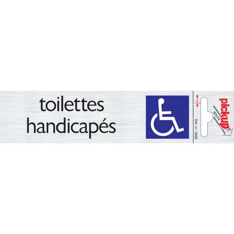 Pictogram toilettes handicapés aluminium 16,5 x 4,4 cm