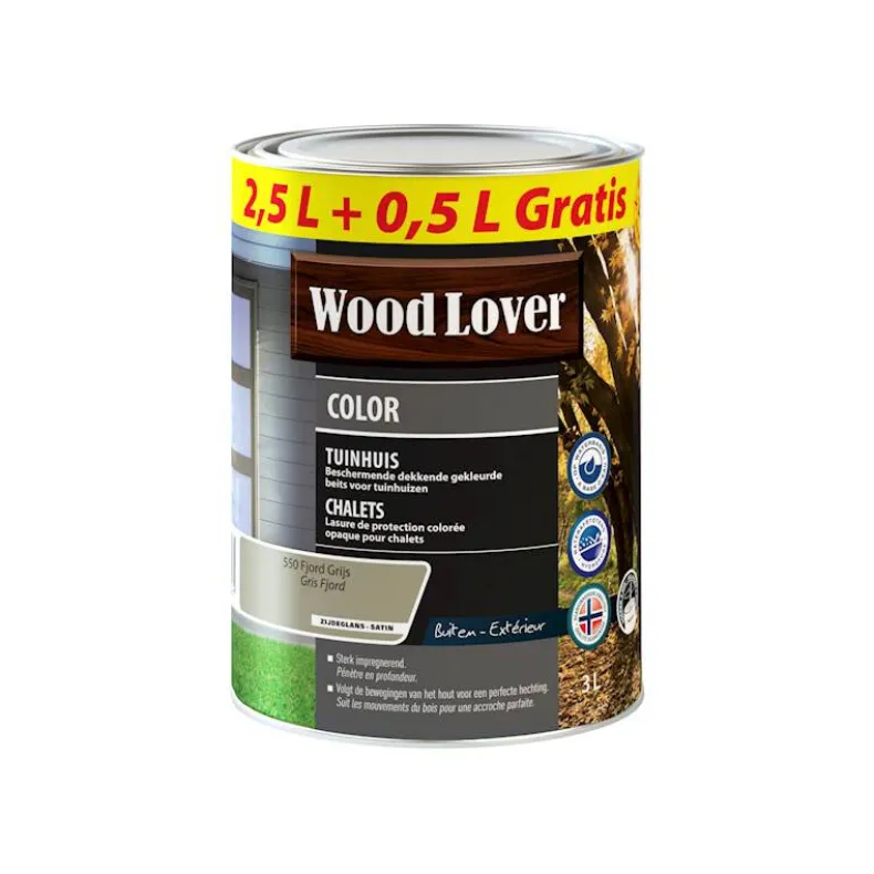 Color tuinhuis fjordgrijs promo 3 L