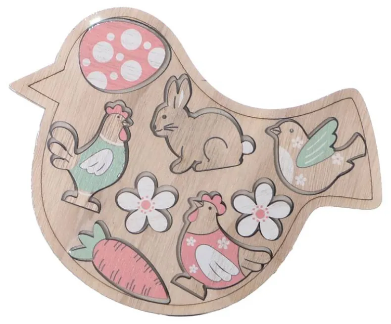 Decoratie houten vogel figuurtjes