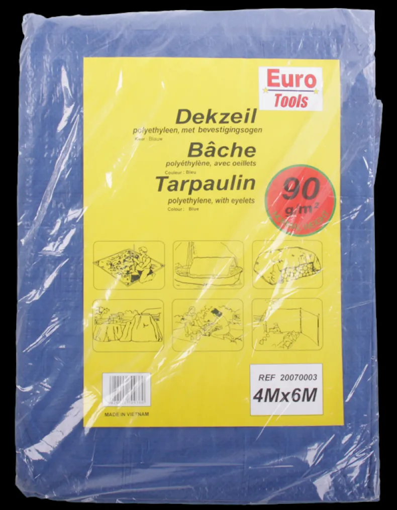 Dekzeil 4x6m 90g blauw