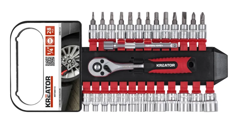 28-delige dopsleutelset 1/4''