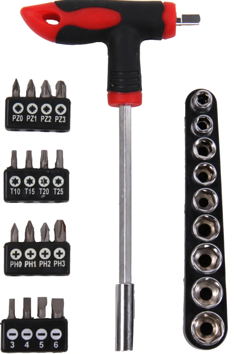 Dopsleutelset met bits 27 stuks