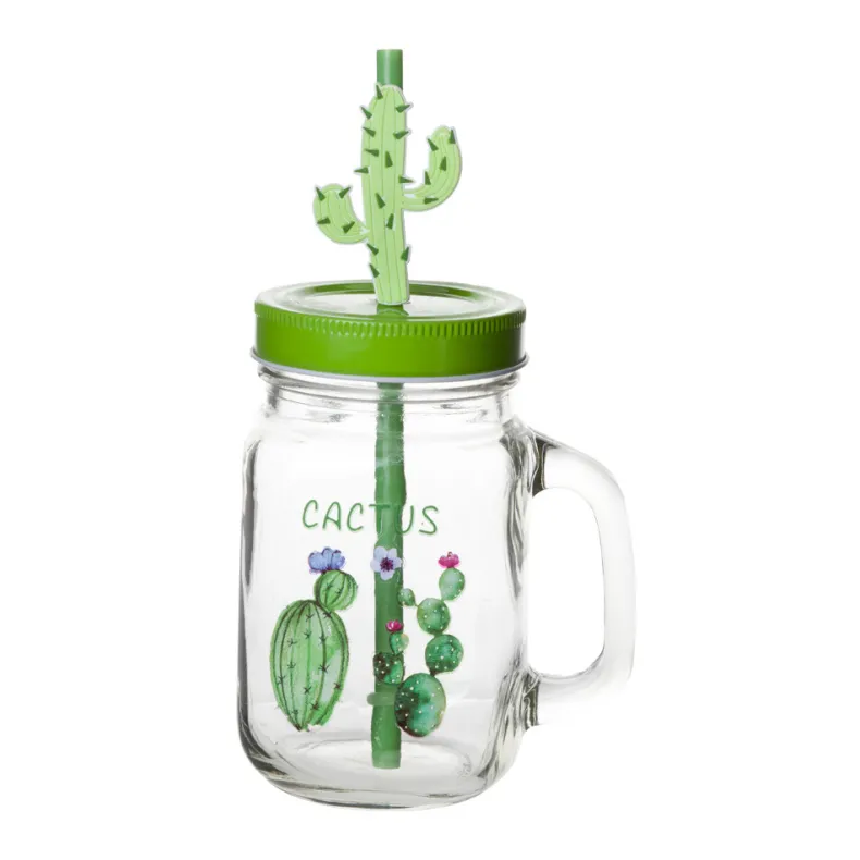 Drinkbokaal cactus met rietje