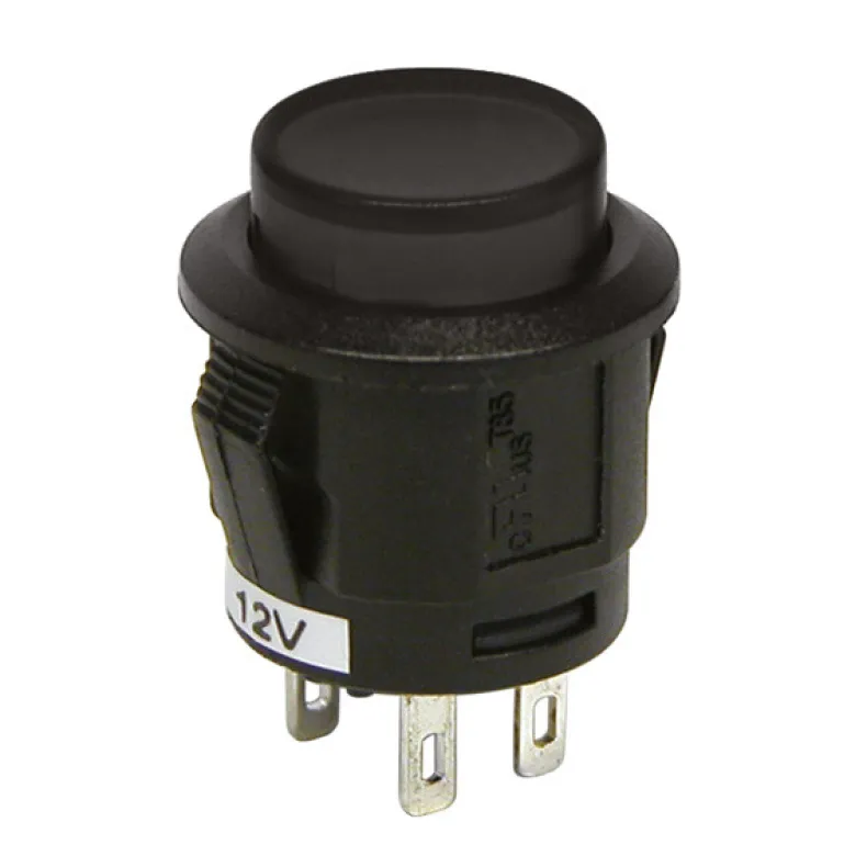 Drukschakelaar zwart 12 V