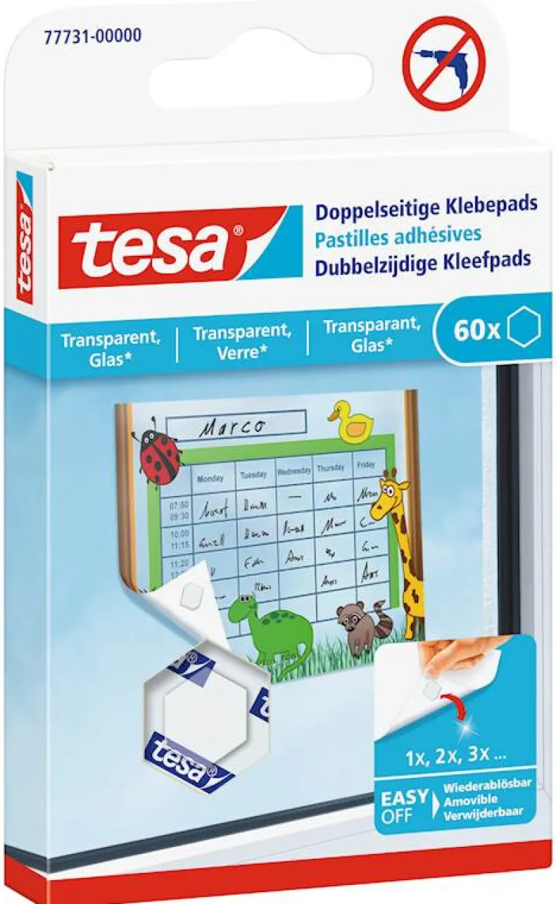 Dubbelzijdige kleefpads transparant (60 stuks)