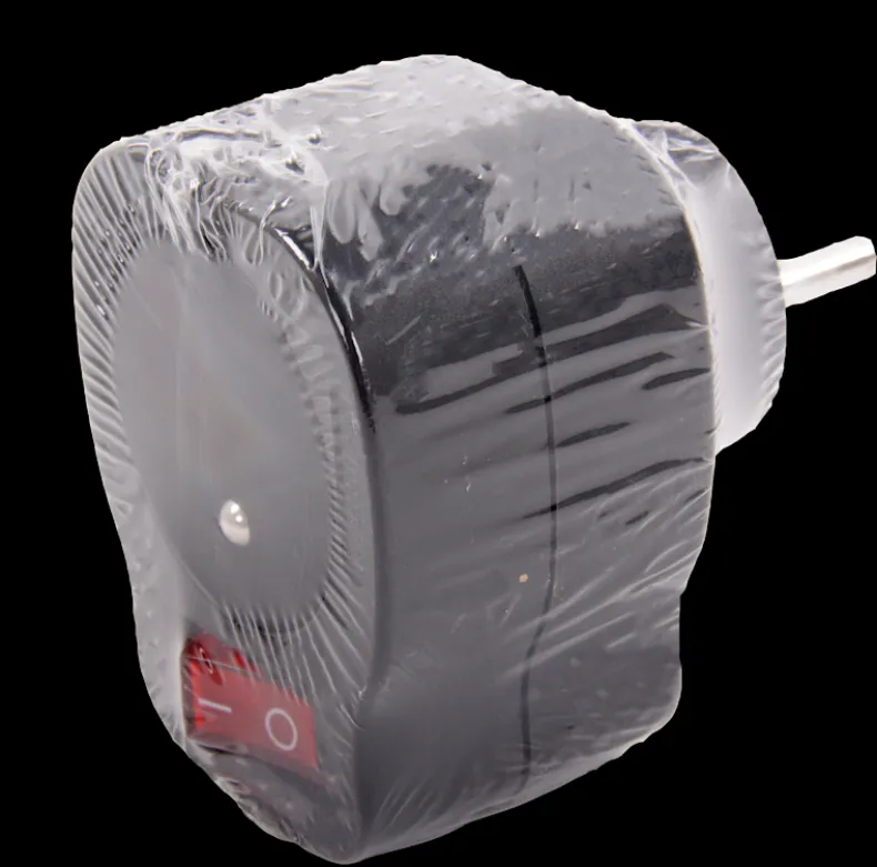 Eenwegstekker met schakelaar zwart 1 x 16 A