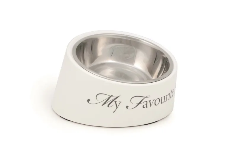 Eetbak 'My favourite dog' wit 18 cm