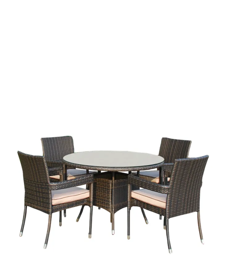 Eetset Rhodos in wicker bruin