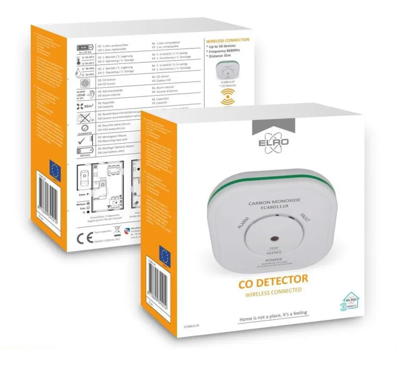ELRO FC4801R Draadloos Koppelbare Koolmonoxidemelder