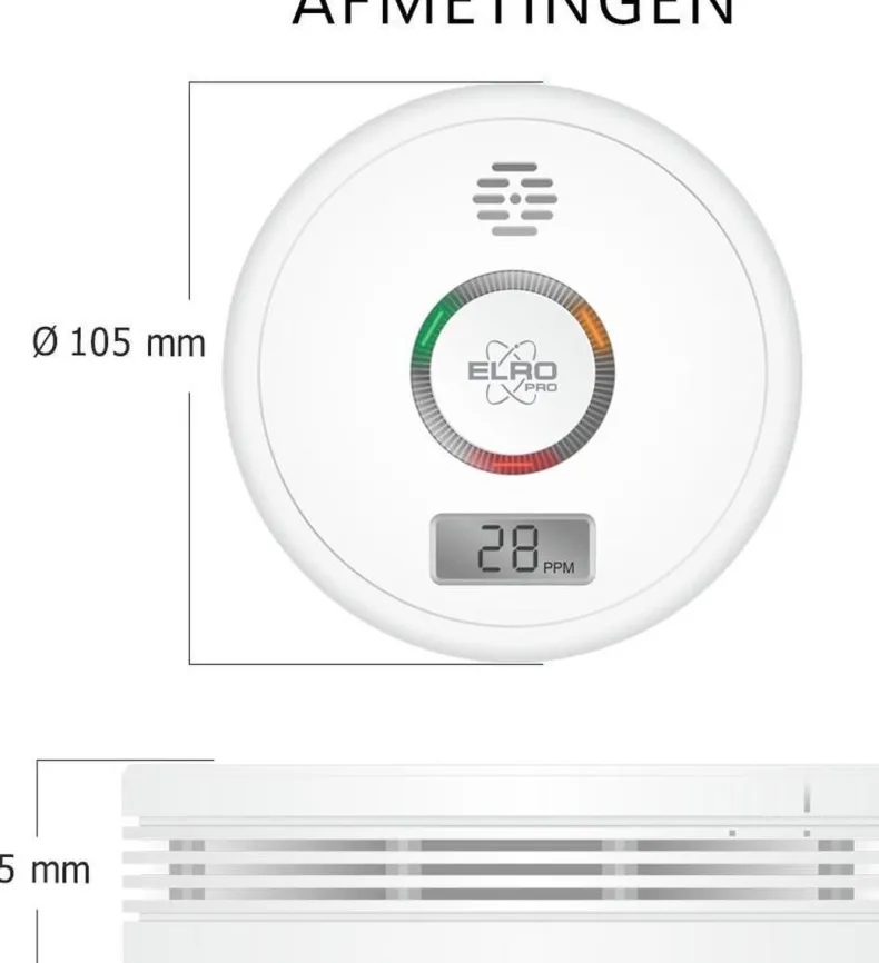 ELRO PRO PK4910 Design Koolmonoxidemelder met 10 jaar batterij