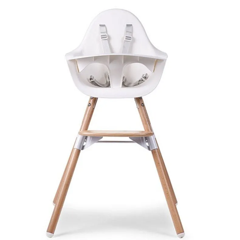 Evolu 2 Kinderstoel 2 In 1 + Beugel Naturel Wit
