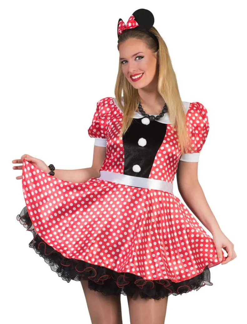 Verkleedjurk Minnie Muis Rood Polkadot - Maat 36/38