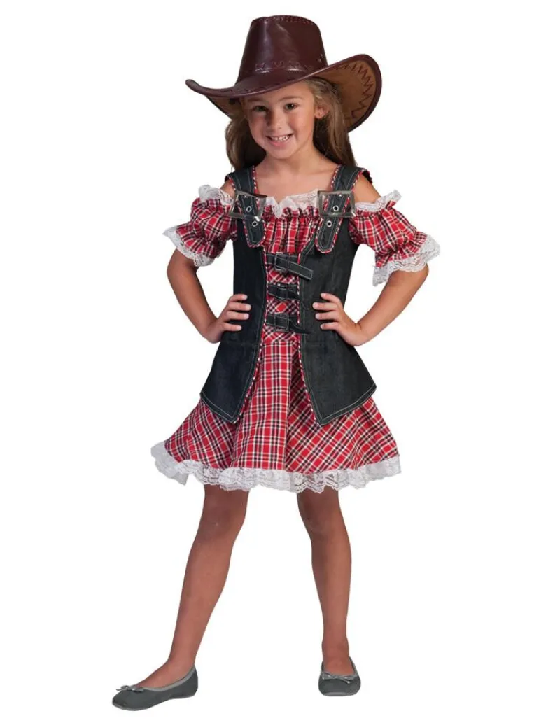 Kinderkostuum Jurk Cowgirl Daisy - Maat 128