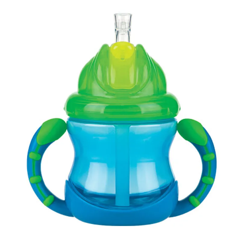 Flip-It antilekbeker met handvatten - Blauw - 240ml - 12m+