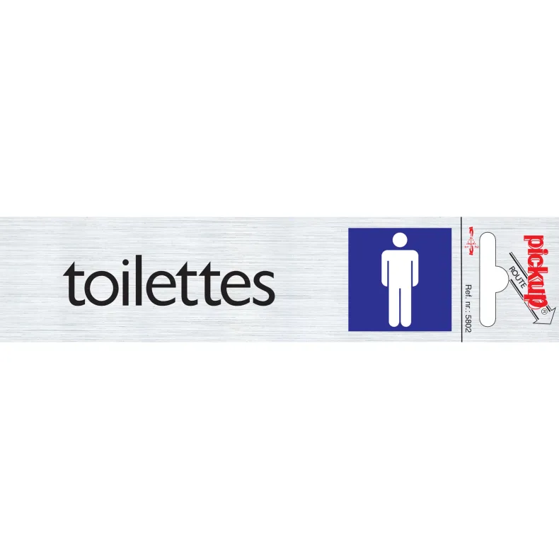Pictogram toilettes hommes aluminium 16,5 x 4,4 cm