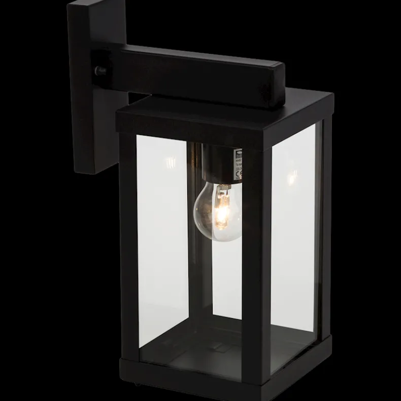 Gaia muurlamp zwart IP44 E27 60W