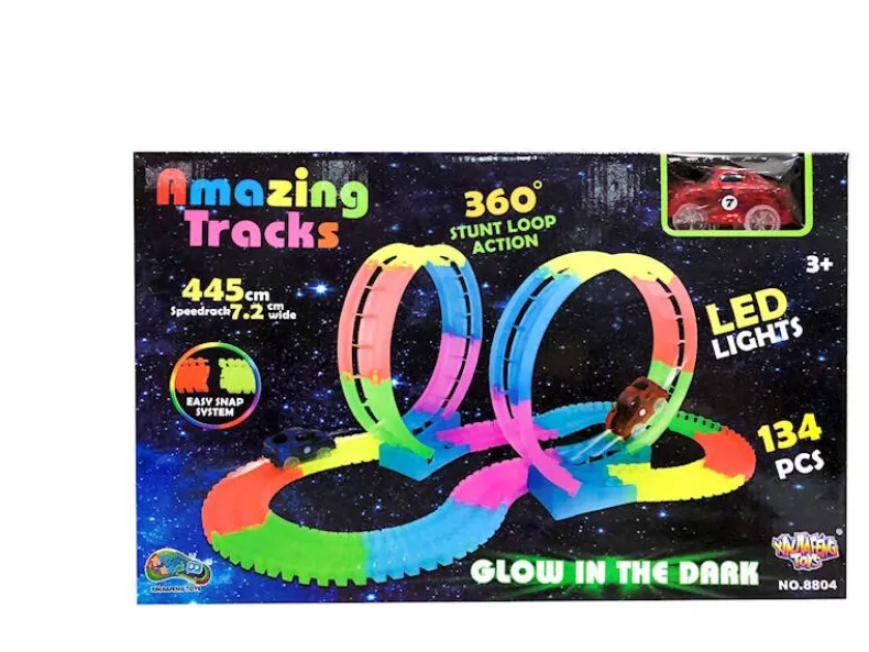 Glow in the dark autobaan 134 stuks